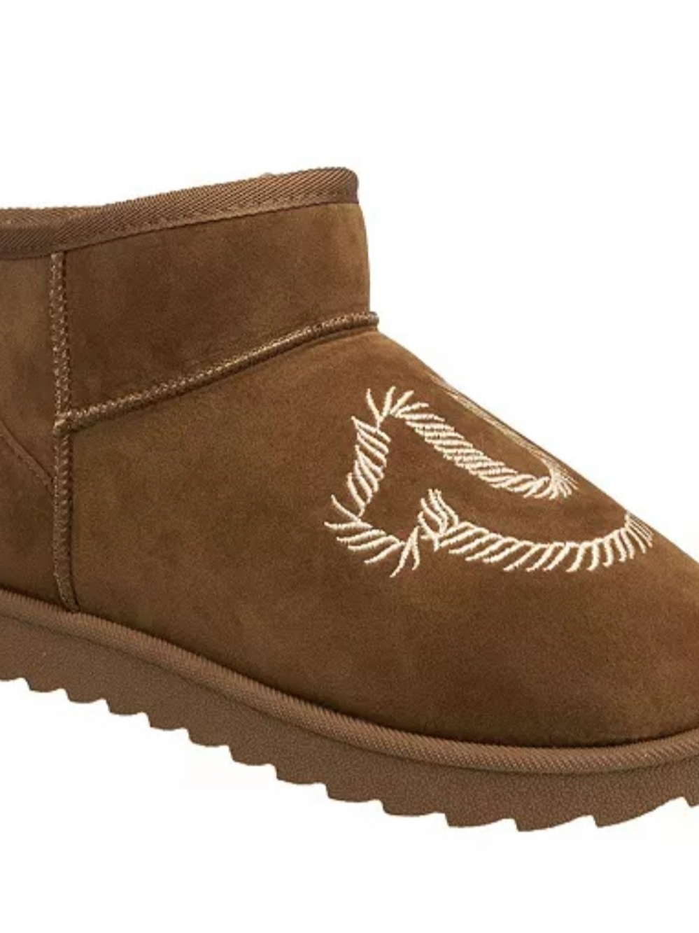 UGG Classic Ultra Mini Platform Faux Suede Horseshoe Brown Ankle Boots